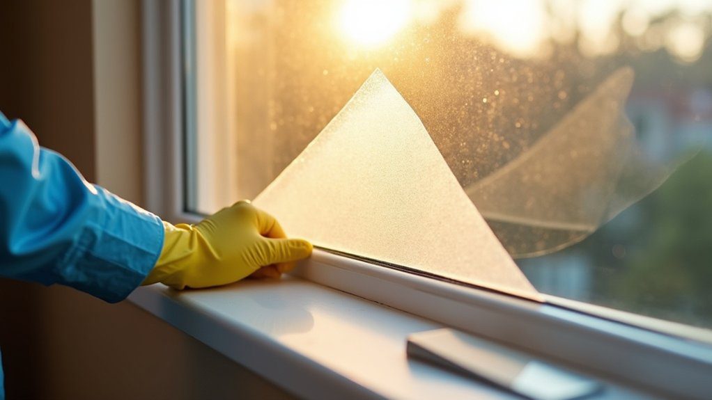 removing frosted decorative window privacy film