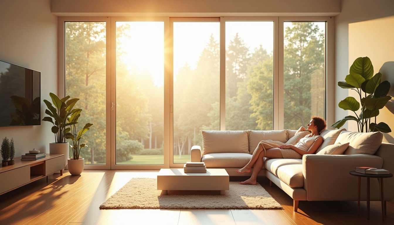 Bright home with reduced glare and warm wood floors