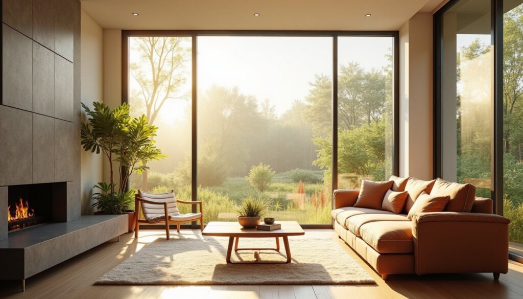 Designer living room with high-performance solar control window film