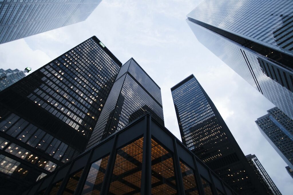 Commercial glass building exterior in Vancouver — anti-graffiti window film protects surfaces from vandalism, scratch, and acid etching