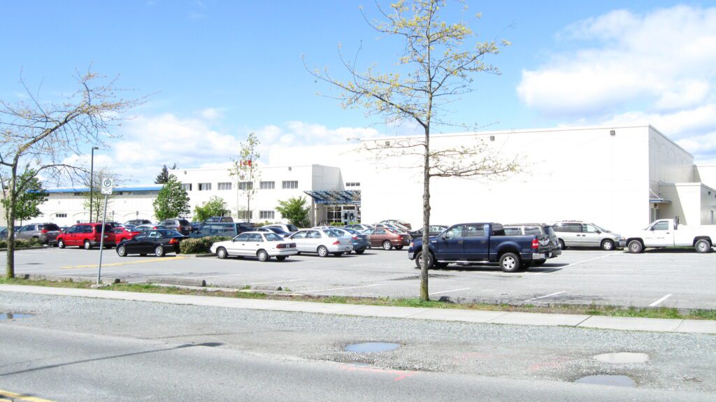 North Delta Secondary School on 82 Avenue, North Delta BC — a community landmark in the City of Delta, Greater Vancouver