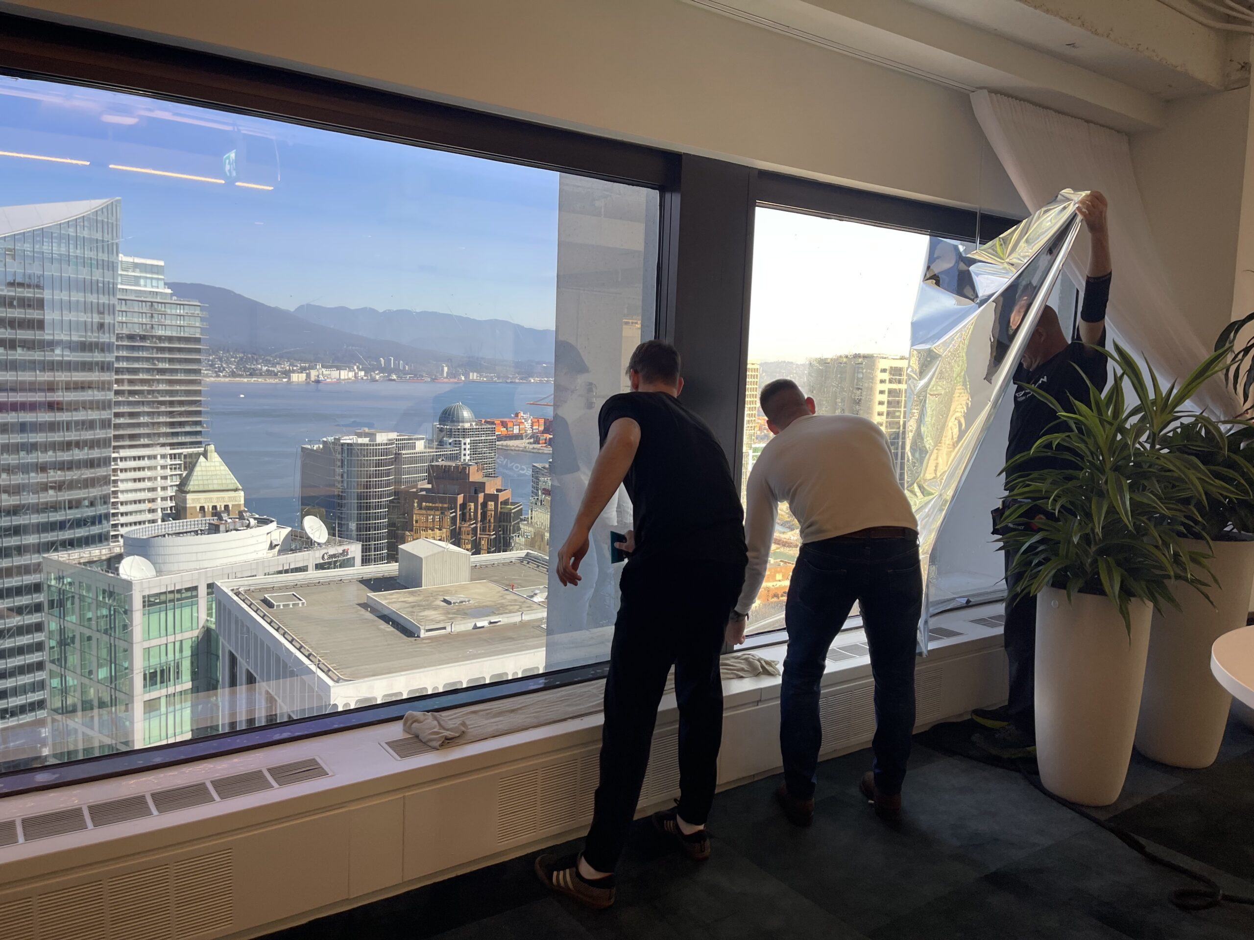 Ecovision commercial window film installation