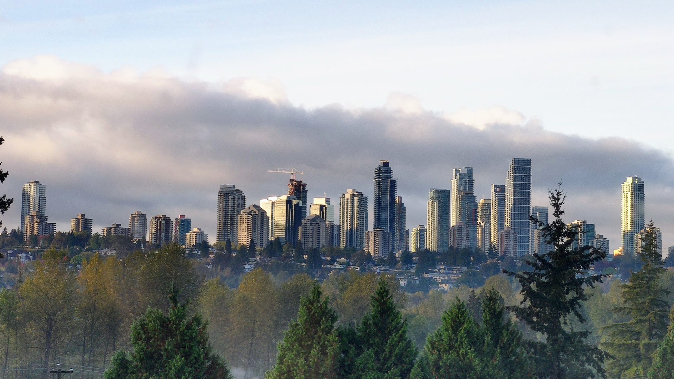 Burnaby BC Metrotown skyline with high-rise residential and commercial buildings — a primary service area for Ecovision Window Films window tinting