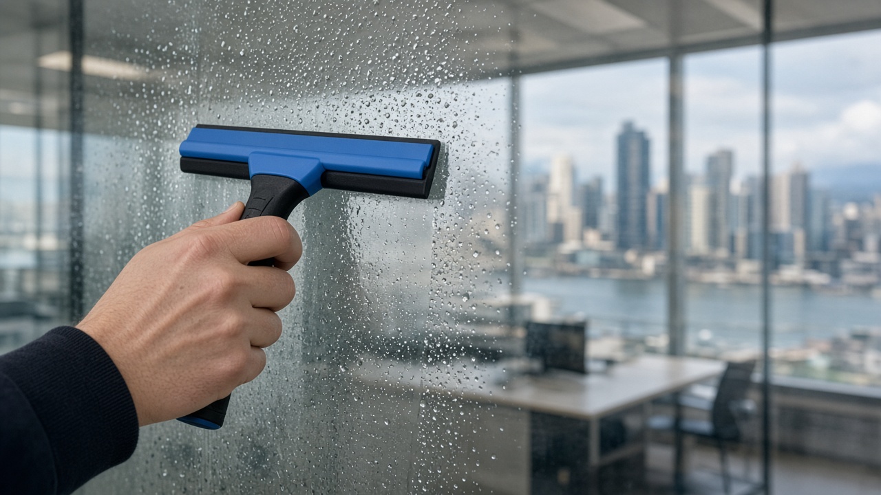 clear security film squeegee install