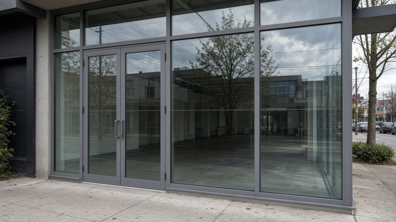 commercial storefront with clear security film