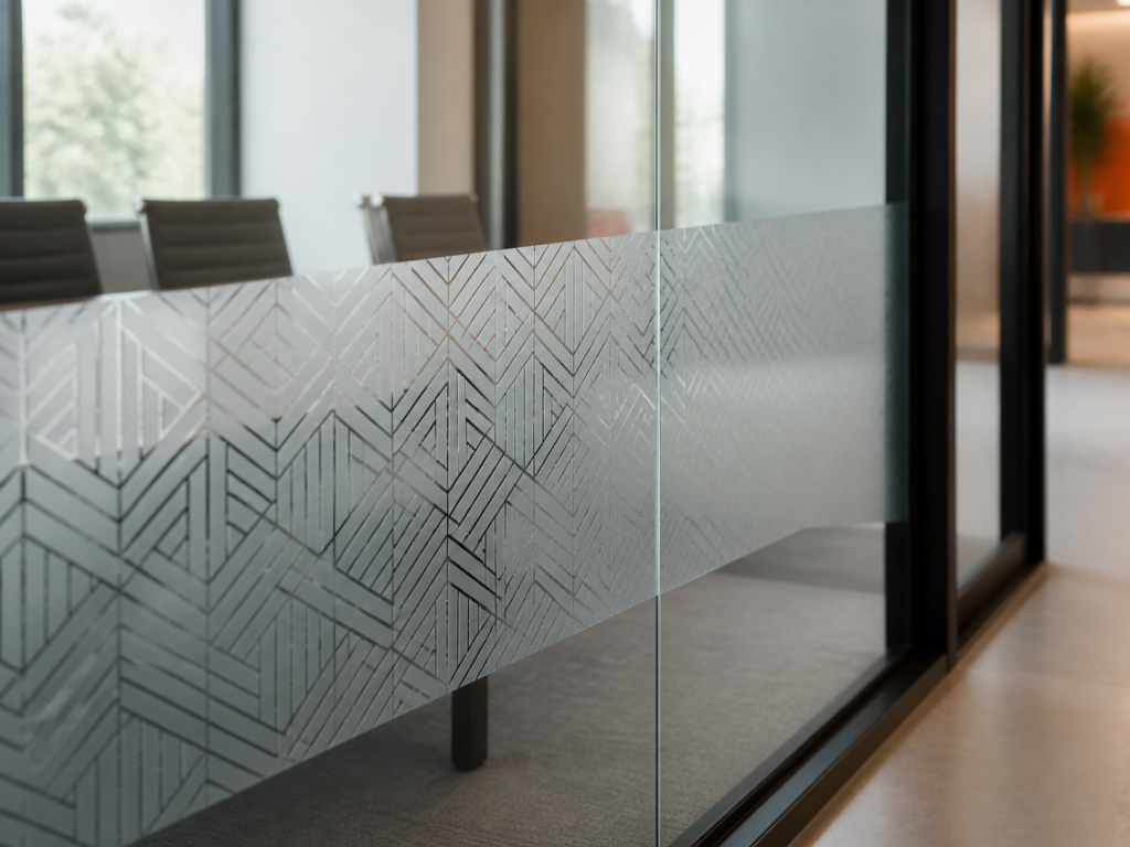Generic patterned decorative film concept on conference room glass