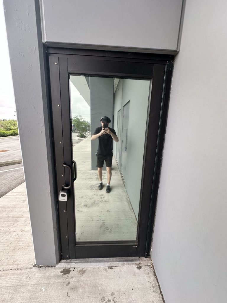 Exterior reflection detail during the Bentley one-way privacy film project