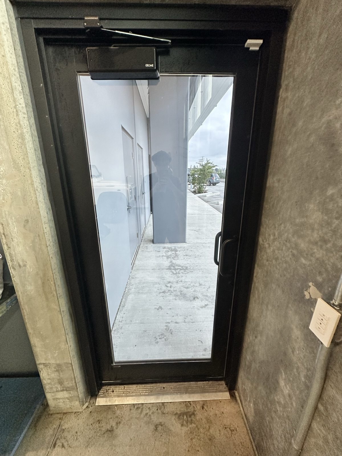 Interior view of the Bentley one-way privacy film project glazing