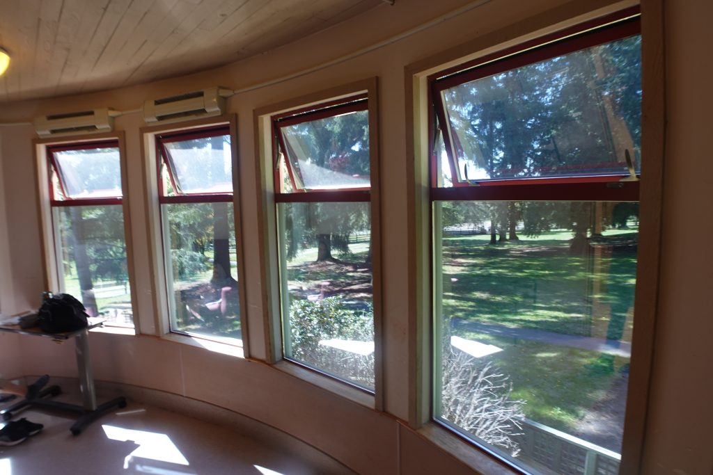 Completed window film on a row of windows at St. Michaels Extended Care