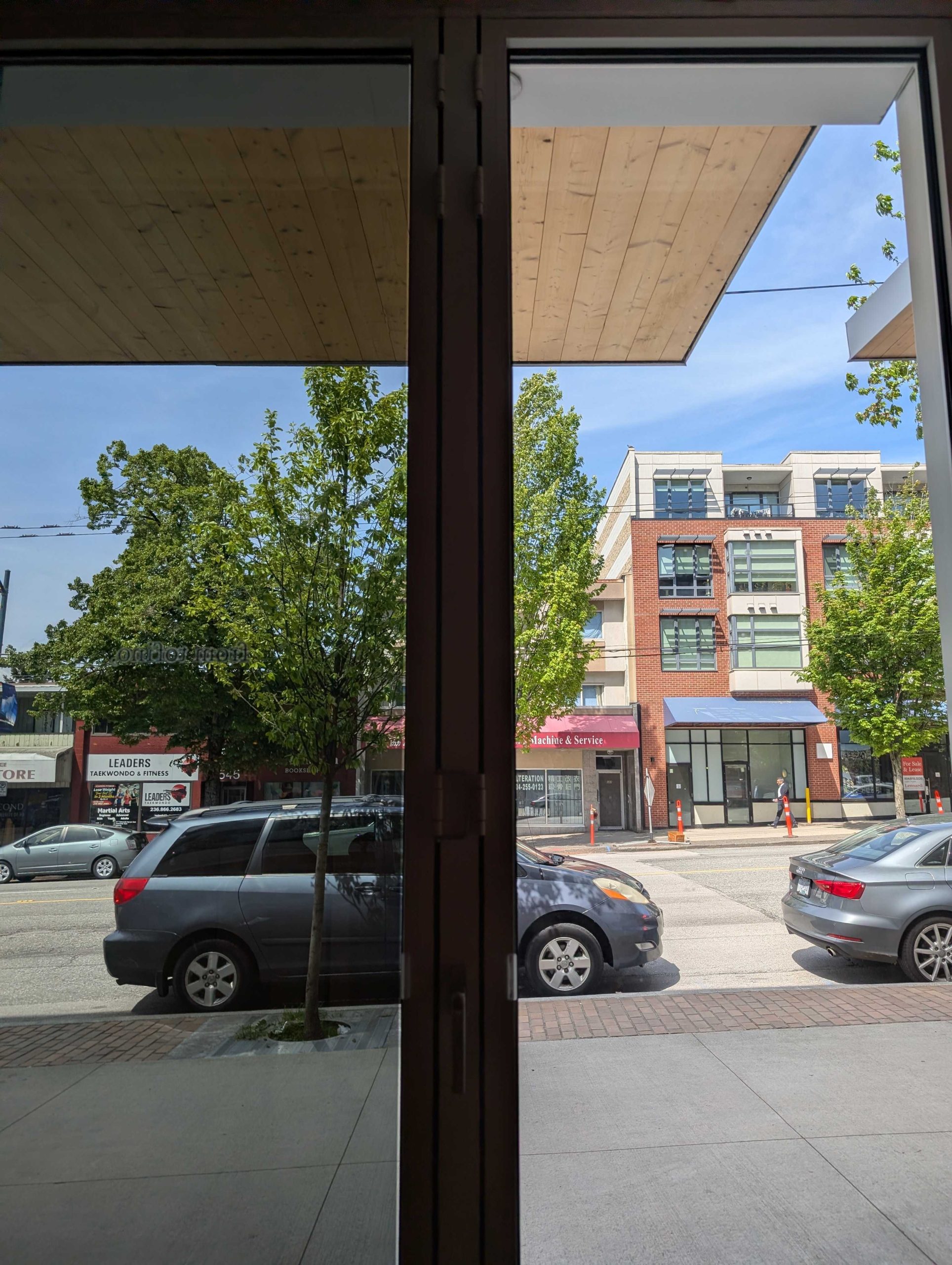 View looking out toward East Broadway